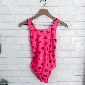 CAT & JACK Pink Heart One Piece Swimsuit